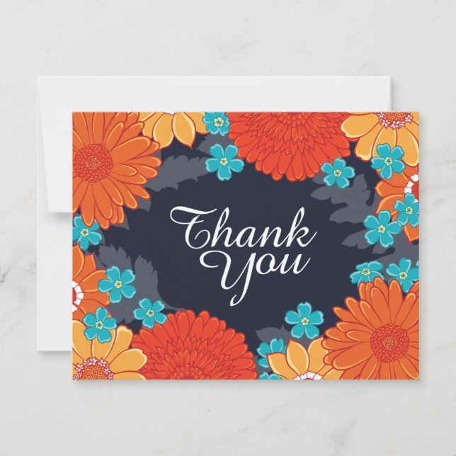 Bienen & Blüten Vielen Dank Dankeskarte (Vorderseite)