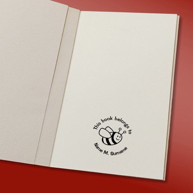 Bienen Cartoon Buchzeichen Briefmarke Permastempel (Bookplate Stamp in Use)