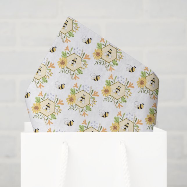 Bienen-Dekupage Seidenpapier (Geschenktüte)