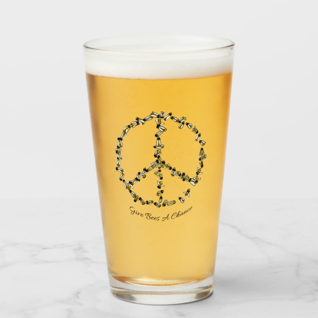 Bienen eine Chance geben Glas (Vorne (Gefüllt))