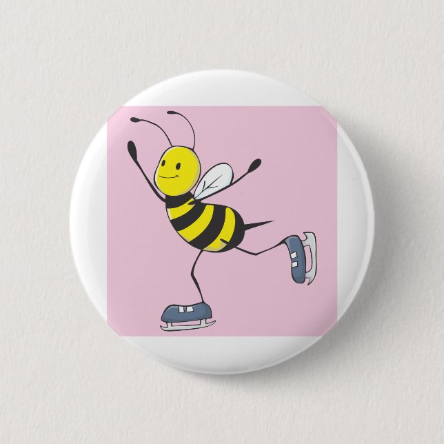 Bienen-Eis-Skaten-Shirt des Bienen-Shirt-| Button (Vorderseite)
