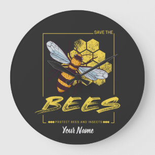 Bienen für Imker und Apiarist gerettet Große Wanduhr