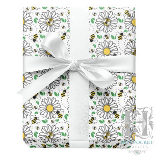 Bienen & Gänseblümchen Frühlings-Geschenkverpackun Geschenkpapier