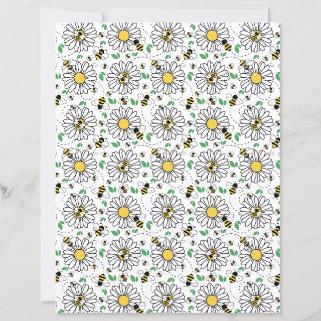 Bienen & Gänseblümchen Scrapbook Papier (Vorderseite)