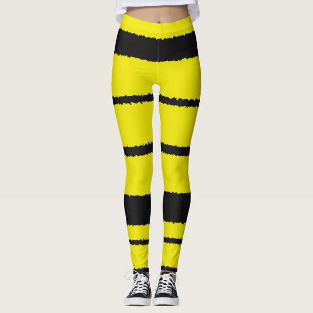 Bienen  Gelb- und Schwarzstreifen-Leggings Leggings (Vorderseite)