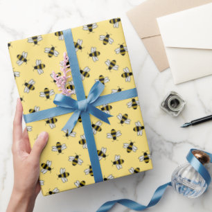 Bienen Geschenkpapier, Gelbes Honigbienen-Geschenk Geschenkpapier