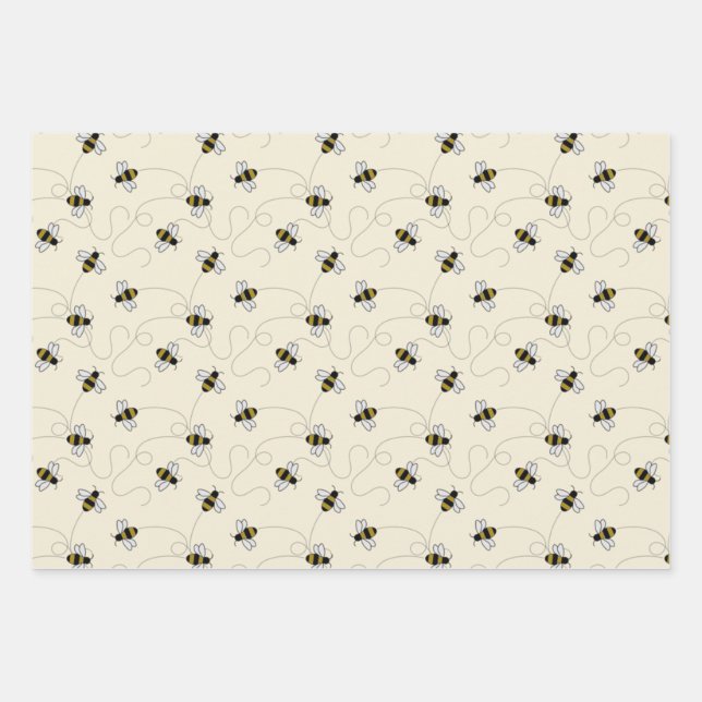Bienen Geschenkpapier Set (Vorderseite)