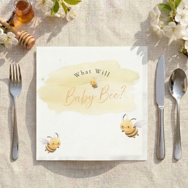 Bienen-Geschlechtsenthüllungsservietten Was Wird B Serviette (What will baby bee napkin)