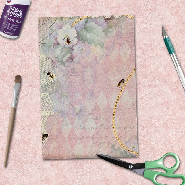 Bienen Gold Perlen Vintage Raute Seidenpapier (Von Creator hochgeladen)