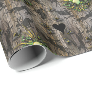 Bienen Herzen Hasen Mondphasen heidnisch New Age H Geschenkpapier