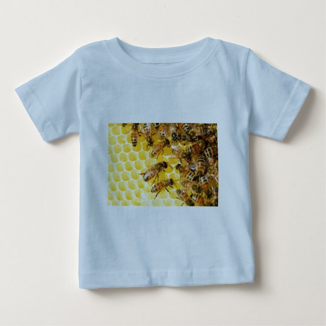 Bienen Hive Honey Comb Sweet Dessert Yellow Baby T-shirt (Vorderseite)