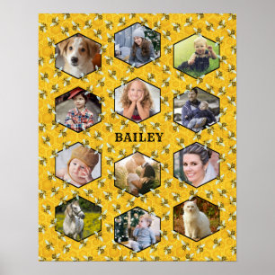 Bienen Honeycomb Instagram DIY Familie Foto Collag Poster