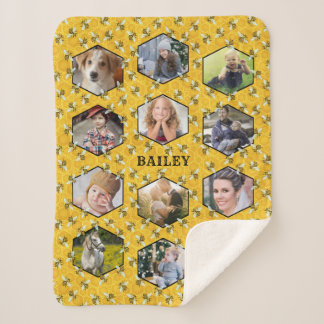 Bienen Honeycomb Instagram DIY Familie Foto Collag Sherpadecke