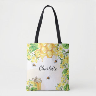 Bienen Honig gelbe Blumen Monogramm Name