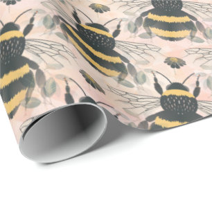Bienen Honigbienen Weich rosa Bugs Insekten Geschenkpapier