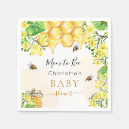Bienen Honiggelbe Blüten Babydusche Serviette