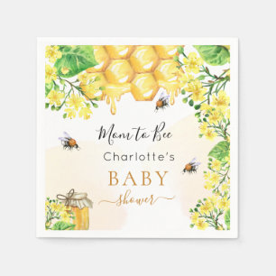 Bienen Honiggelbe Blüten Babydusche Serviette