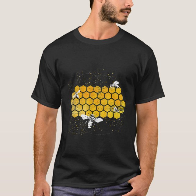 Bienen Honigwabe Honey Beekeeper T-Shirt (Vorderseite)