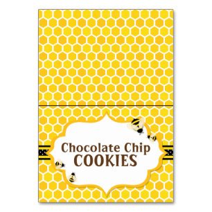 Bienen-Hummel - gelbe Zelt-Tabellen-Karte Tischnummer