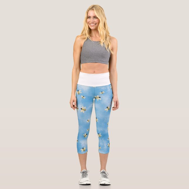 Bienen im Himmel Capri Leggings (Vorderseite)