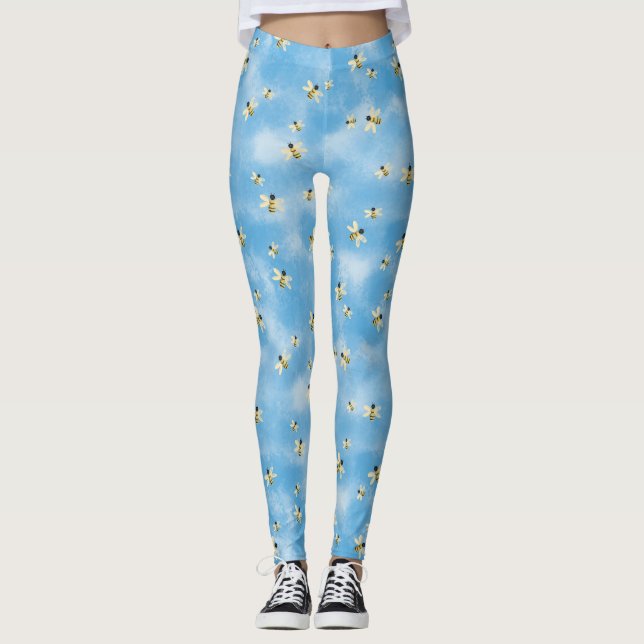 Bienen im Himmel Leggings (Vorderseite)