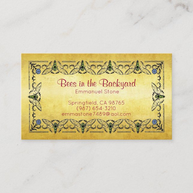 Bienen im Hinterhof-Gold-Leaf Visitenkarte (Vorderseite)