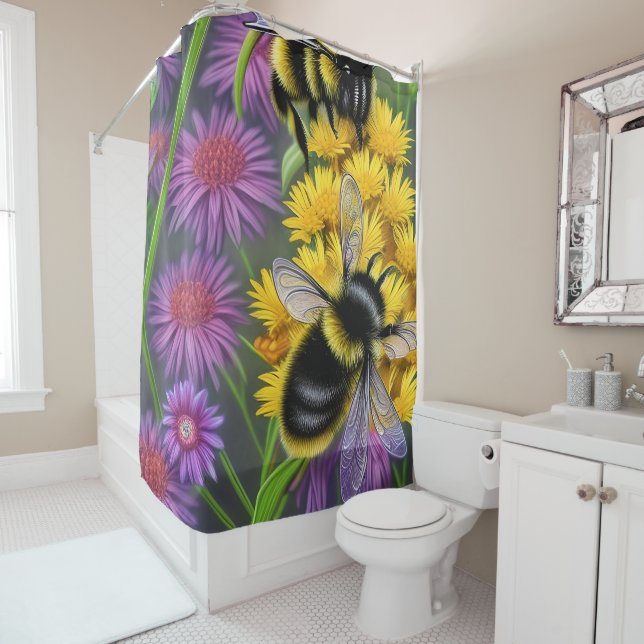 Bienen in einer Blume Duschvorhang (Beispiel)