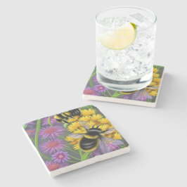 Bienen in einer Blume Steinuntersetzer