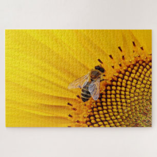 Bienen in einer Sonnenblume Puzzle
