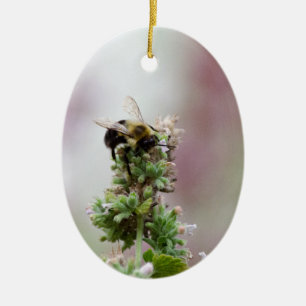 Bienen in Rosa und Münze Keramik Ornament