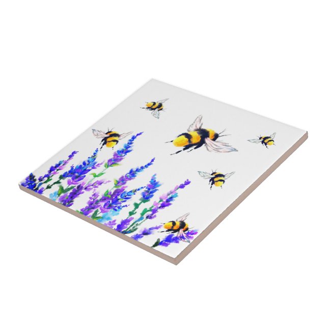 Bienen-Keramik Tile Frühlingsblumen Fliese (Seite)