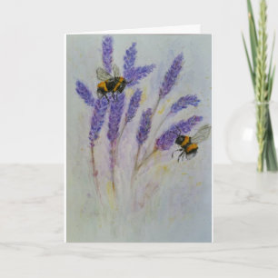 Bienen Lavendel Aquarellkarte Mutter Oma Freundin Karte