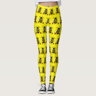 Bienen-Leggings Sei Glücklich Cartoon Leggings