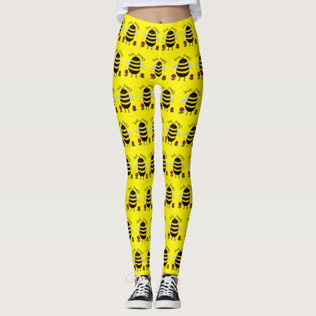 Bienen Leggings sind glücklich Cartoon (Vorderseite)