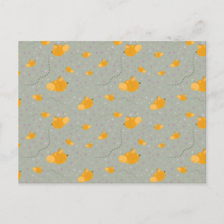 Bienen Liebe Bee Happy Postcard - Green Postkarte