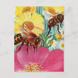 Bienen machen Honig Postkarte