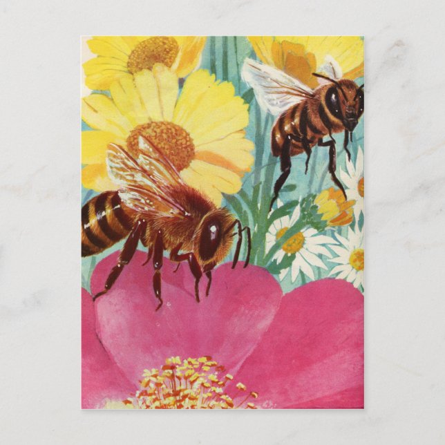 Bienen machen Honig Postkarte (Vorderseite)