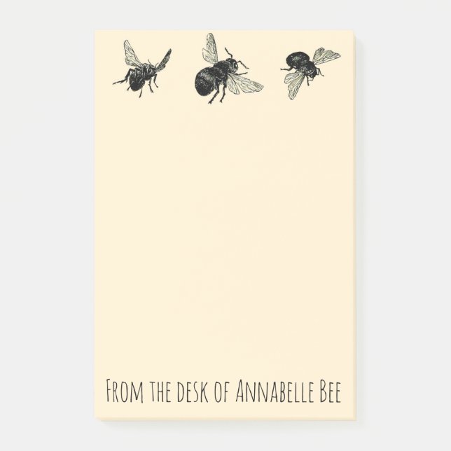 Bienen Post-it Klebezettel (Vorderseite)