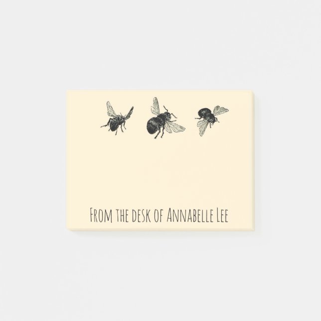 Bienen Post-it Klebezettel (Vorderseite)