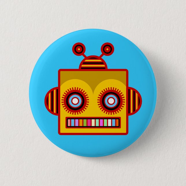 Bienen-Roboter-Spaß-Knopf Button (Vorderseite)