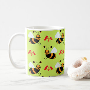 Bienen Rote Blume Muster Kaffeetasse