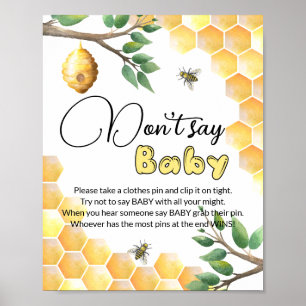 Bienen sagen nicht Baby Gaby Dusche Spiel Poster
