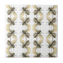 Bienen Streifen Brown Gold | KERAMIK Fliese