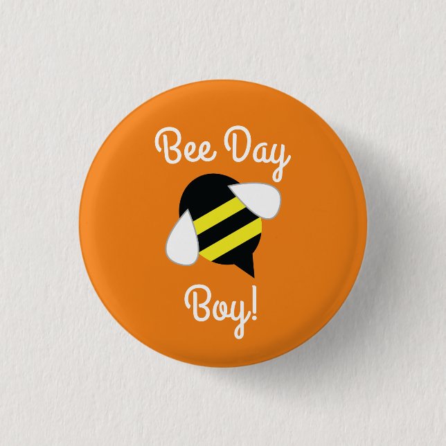 Bienen-Tag Geburtstagsfeier Kinder Button (Vorderseite)