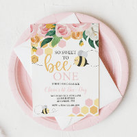 Bienen-Tag Hummel 1. Geburtstag rosa floral