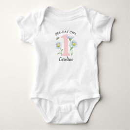 Bienen-Tag Mädchen-Shirt/Bodysuit mit Rosa und Gän Baby Strampler