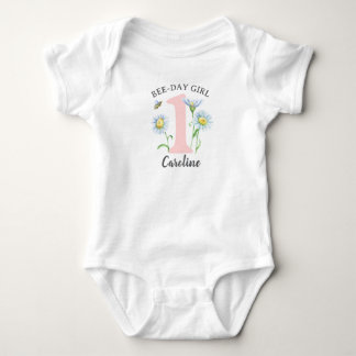 Bienen-Tag Mädchen-Shirt/Bodysuit mit Rosa und Gän Baby Strampler
