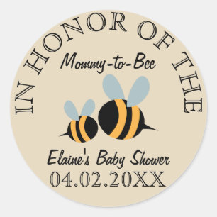 Bienen-themenorientierte Babyparty-Aufkleber - Runder Aufkleber