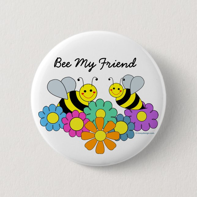 Bienen u. Blumen-Biene mein Freund Button (Vorderseite)