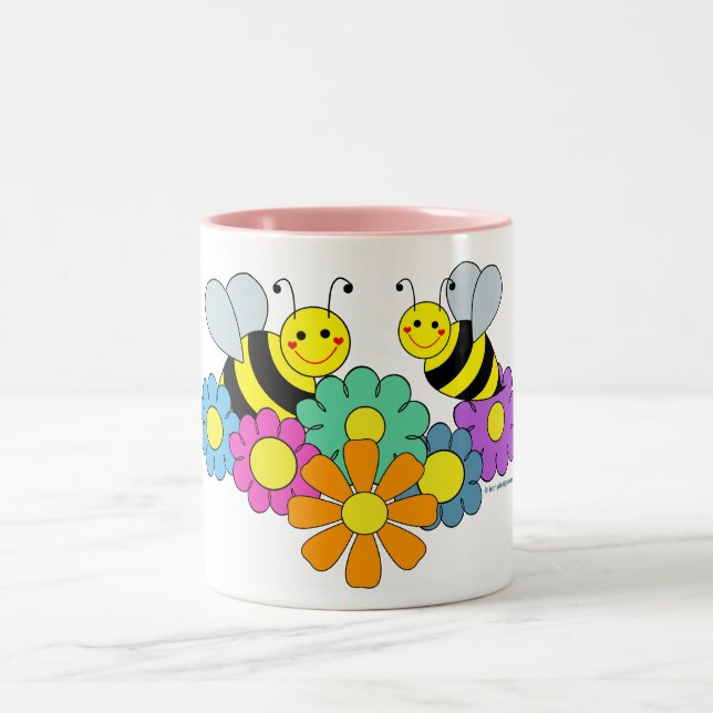 Bienen u. Blumen Zweifarbige Tasse (Mittel)